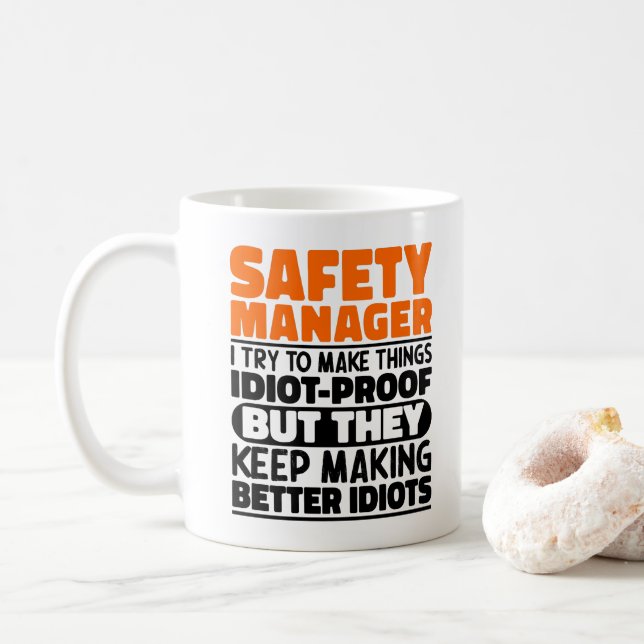 Taza De Café Gerente de Seguridad Intento Hacer Las Cosas Diver (Con donut)