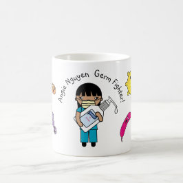 Taza De Café Gérm Fighter Cute pelo largo y personalizado