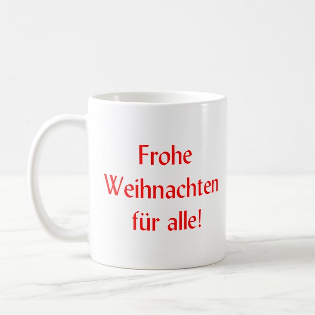 Taza De Café german frohe Weihnachten fur alle (Izquierda)