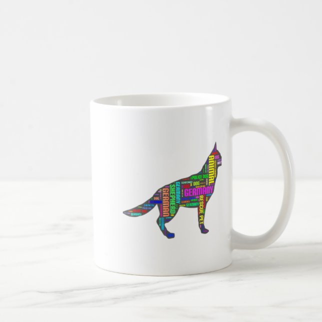 Taza De Café German Shepherd Cloud Tygraphy  (Derecha)