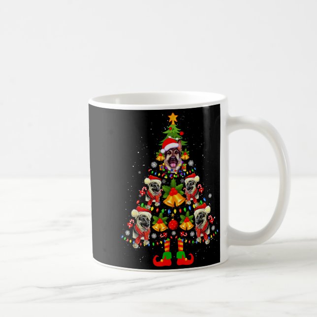 Taza De Café German Shepherd Dog Santa Hat Christmas Tree Xmas  (Derecha)