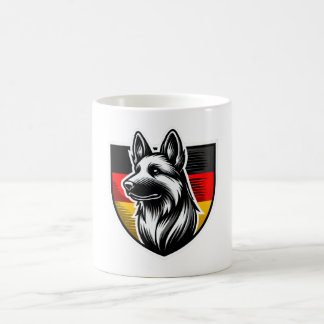 Taza De Café German Shepherd Mug with German Flag - Perfect Gif