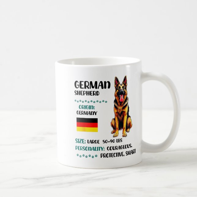 Taza De Café German Shepherd Origin Funny German Shepherd Lover (Derecha)