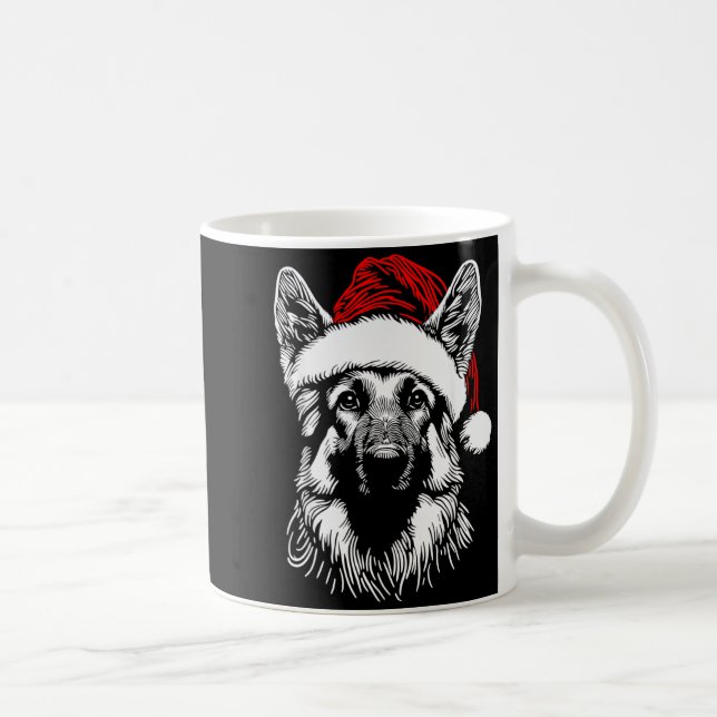 Taza De Café German Shepherd Santa Hat Christmas Xmas Pajama Wo (Derecha)