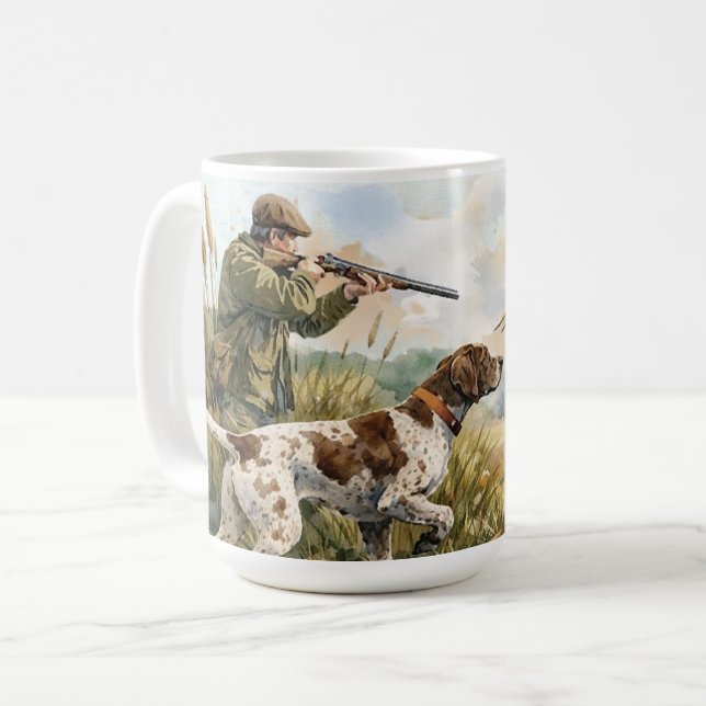 Taza De Café German Shorthaired Pointer ,hunting (Anverso izquierdo)