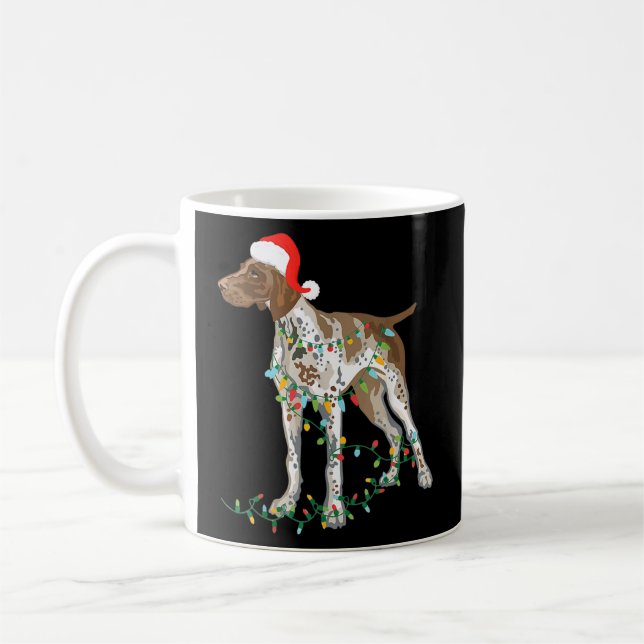 Taza De Café German Shorthaired Pointer Tangled In Christmas (Izquierda)