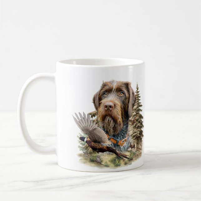 Taza De Café German Wirehaired Pointer (Izquierda)