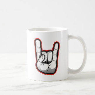 Taza De Café Gesto de mano de los cuernos del diablo