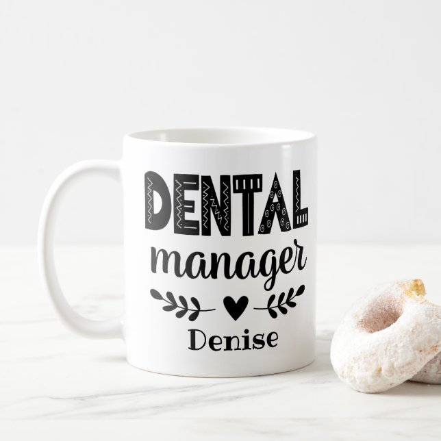 Taza De Café Gestor dental personalizado (Con donut)
