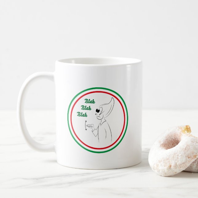 Taza De Café Gestos italianos - Blah, Blah, Blah (Con donut)