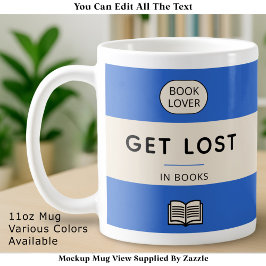 Taza De Café Get Lost in Books Vintage Paperback Cover Blue