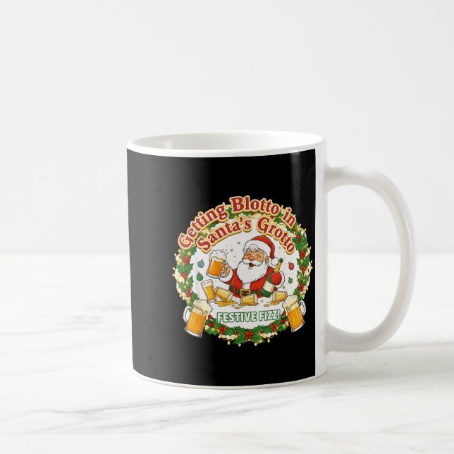 Taza De Café Getting Blotto In Santa's Grotto Drunk Friends Nig (Derecha)