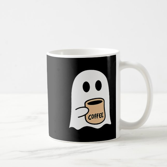 Taza De Café Ghost Drinking Coffee Funny Halloween Costume Coff (Derecha)
