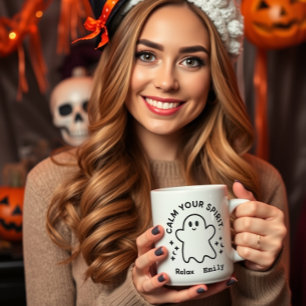 Taza De Café Ghost Mug personalizado ‘Tranquiliza Tu Espíritu’