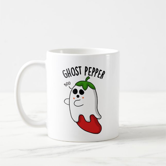 Taza De Café Ghost Pepper Funny Chili Pun (Izquierda)