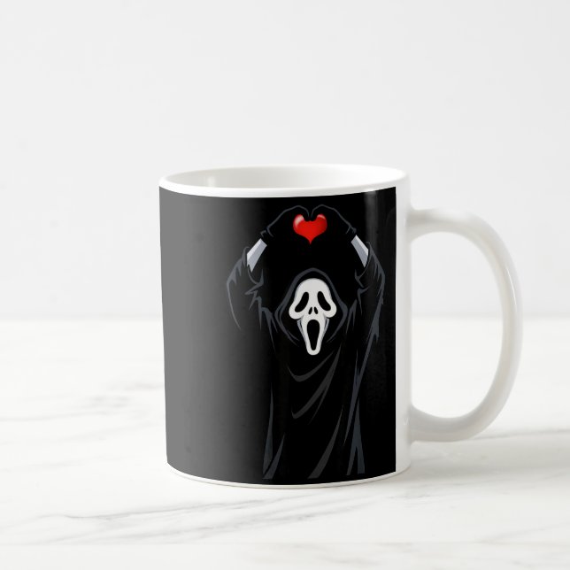 Taza De Café Ghost Red Heart Hands Y Face Halloween Valentines  (Derecha)