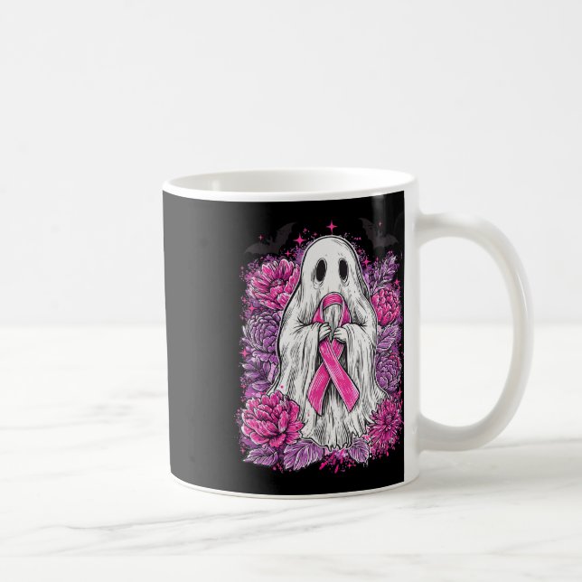 Taza De Café Ghost Ribbon Sensibilización sobre el Cáncer de Ma (Derecha)