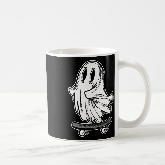 Taza De Café Ghost Skateboarder Blackwork (Derecha)