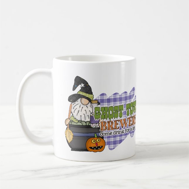Taza De Café Ghost Town Brewery Halloween Gnome (Izquierda)