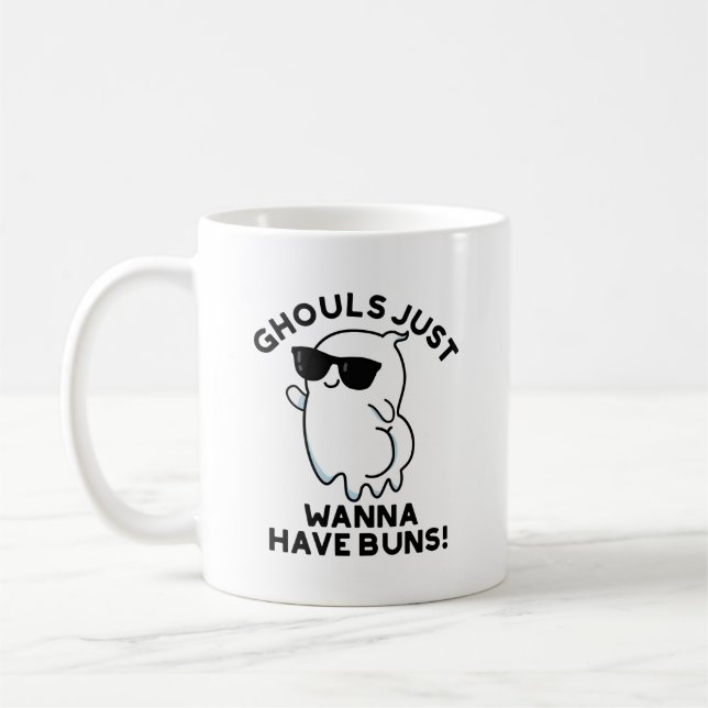 Taza De Café Ghouls Solo Quiere Tener Bollos Divertidos Fantasm (Izquierda)