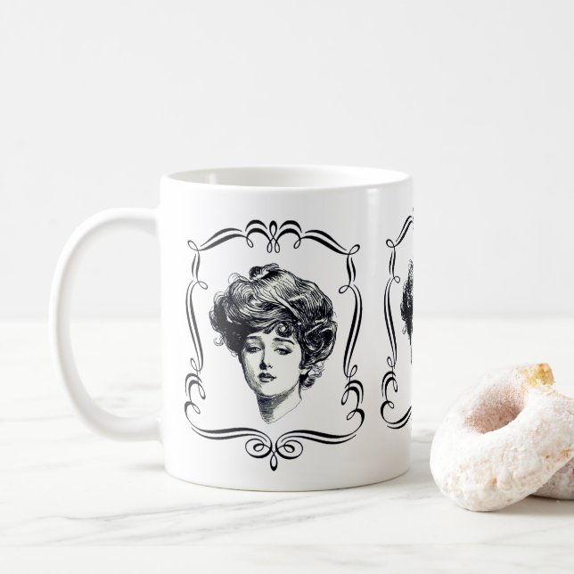 Taza De Café Gibson Chica Vintage Art (Con donut)