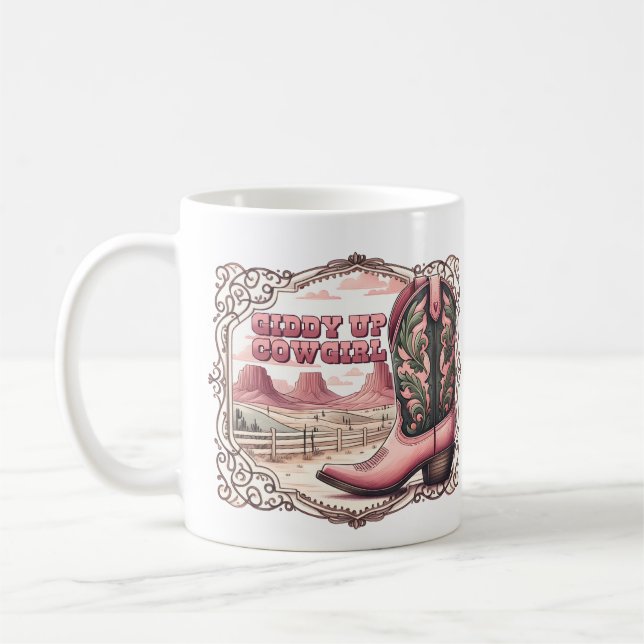 Taza De Café Giddy Up Cowgirl personalizada (Izquierda)