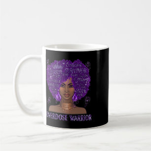 Taza De Café Gif de Cinta Negra Púrpura de Concientización sobr