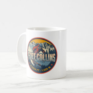 Taza De Café gif de esquí en montañas vintage fort colllins col