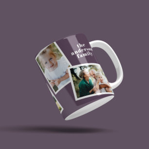 Taza De Café gif púrpura moderno y elegante de la familia multi