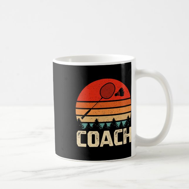 Taza De Café Gif Retro Badminton Racket Shuttle (Derecha)