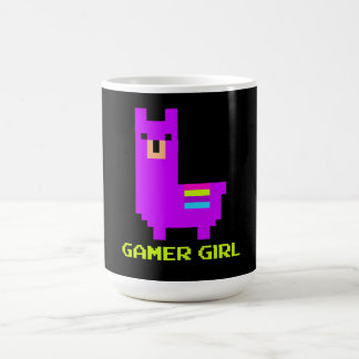 Taza De Café Gift de Llama | Chica Cute Alpaca Llama Gamer de 8