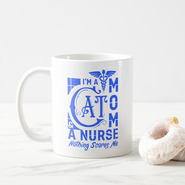 Taza De Café Gifts for Nurse Cat Mom (Con donut)