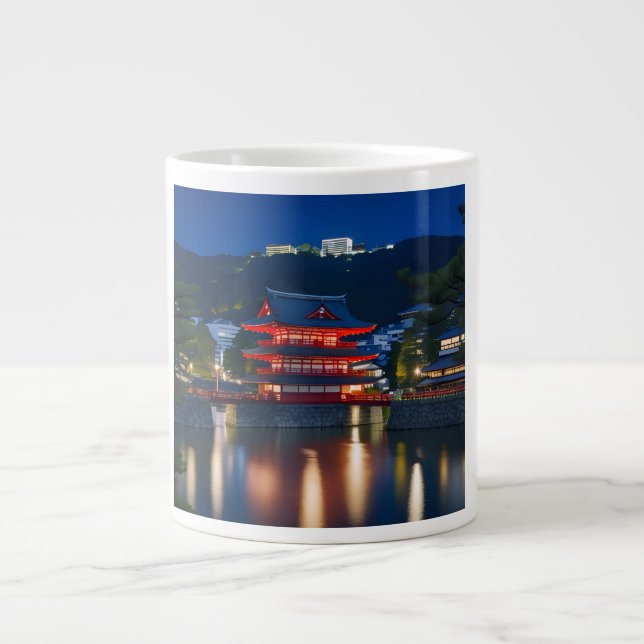 Taza De Café Gigante 富士山と紅葉（ Mount Fuji and autumn leaves） (Frente)