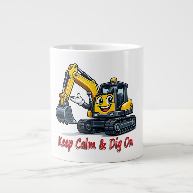 Taza De Café Gigante 0499AC20A1  Happy Forklift Cartoon Mascot (Frente)
