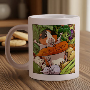 Taza De Café Gigante 100% Veggie Happy Guinea Pig With Carrot