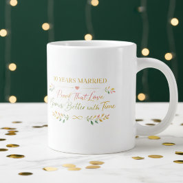 Taza De Café Gigante 10 Years Married Elegant Anniversary Mug Gift
