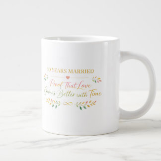 Taza De Café Gigante 10 Years Married Elegant Anniversary Mug Gift