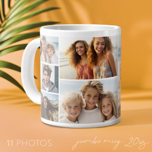 Taza De Café Gigante 11 Collage de Fotos - Moderno, Blanco Minimalista