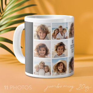 Taza De Café Gigante 11 Collage de Fotos - Moderno Minimalista Blanco y
