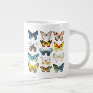 Taza De Café Gigante 13 hermosas mariposas arte insecto acuarela