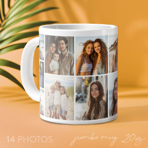 Taza De Café Gigante 14 Cuadrícula de collage de fotos - blanco moderno