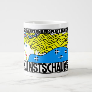 Taza De Café Gigante 1908 Viena Art Nouveau Show Fair Maiden