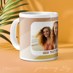 Taza De Café Gigante 1 Collage de fotos - texto - Rayas retro colores c