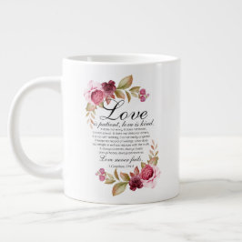 Taza De Café Gigante 1 Corintios 13:4-8 El amor es la bíblica floral de