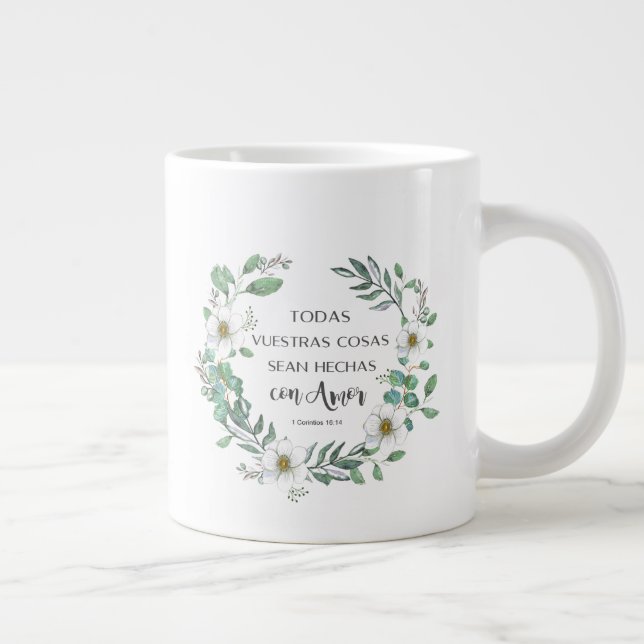Taza De Café Gigante 1 Corintios mug (Derecha)