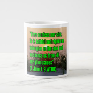 Taza De Café Gigante 1 John 1:9 WEBU Mug