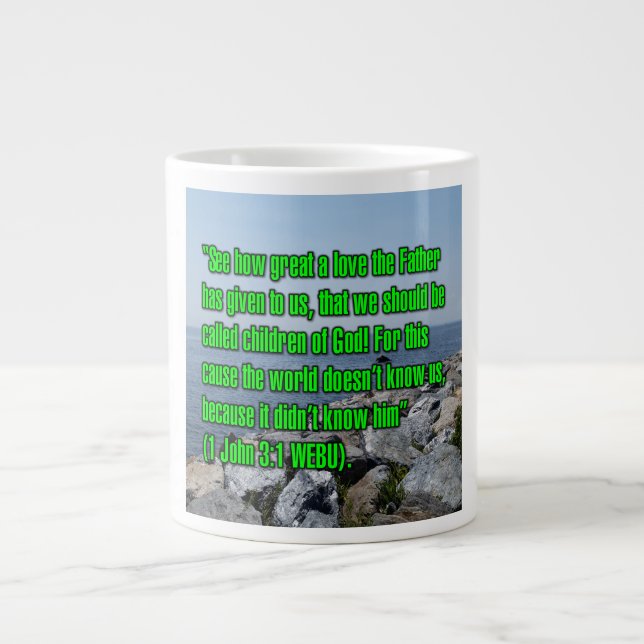 Taza De Café Gigante 1 John 3:1 WEBU Mug (Frente)