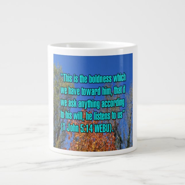 Taza De Café Gigante 1 John 5:14 WEBU Mug (Frente)