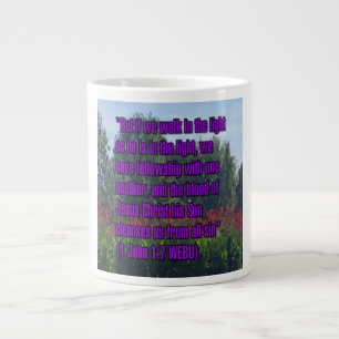 Taza De Café Gigante 1 Juan 1:7 WEBU Mug