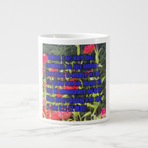Taza De Café Gigante 1 Juan 3:21-22 WEBU Mug